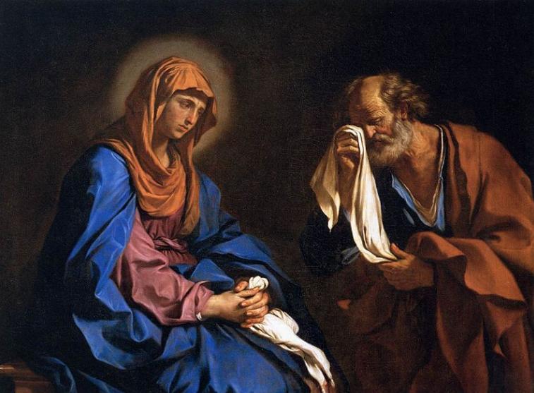 St Peter Weeping before the Virgin, 1647, Guercino