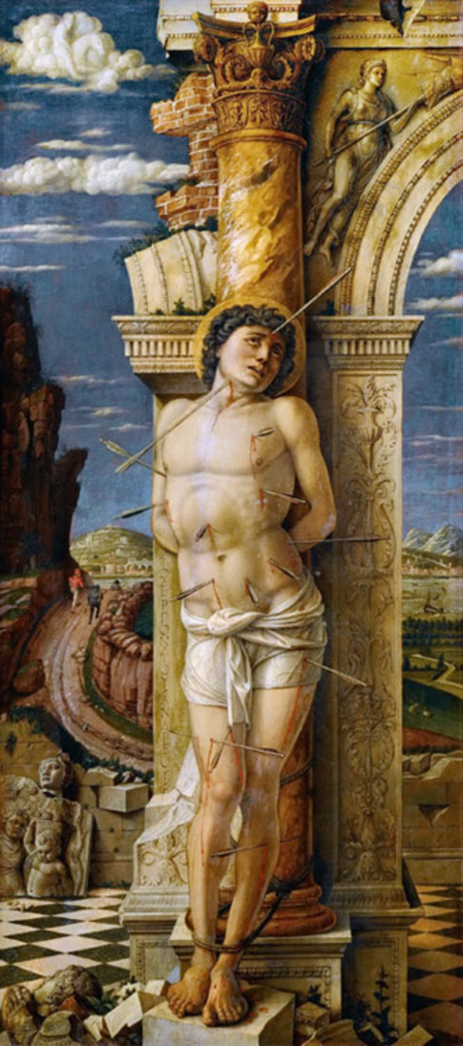 St Sebastian,Andrea Mantegna,80x35cm