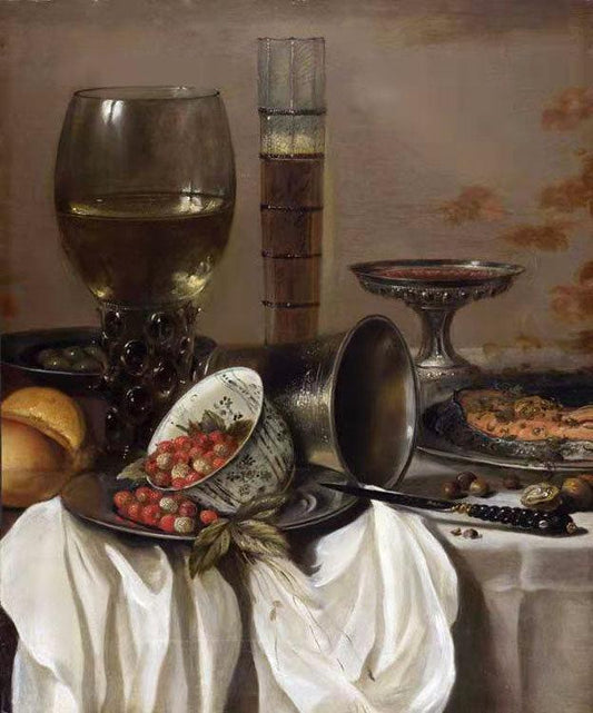 Still Life with Drinking Vessels,Pieter Claesz,63.5x52.5cm