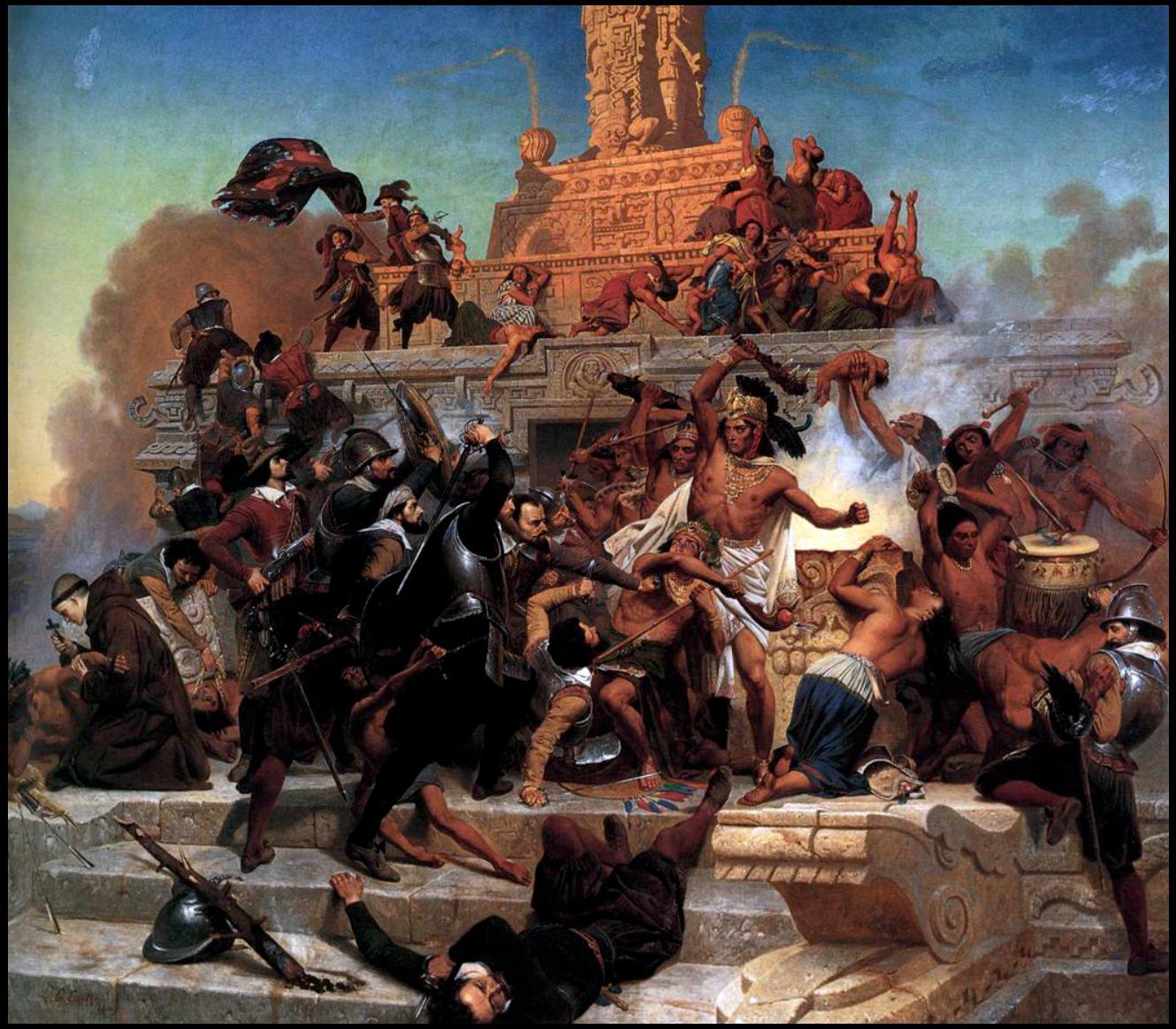 Storming of Teocalli by Cortez and Troops, Emanuel Leutze