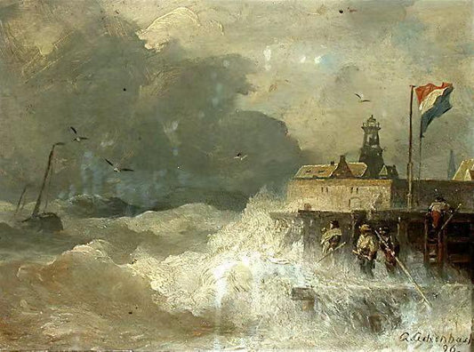 Sturm an der Küste,Andreas Achenbach