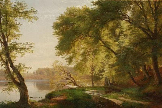 Summer day at a forest lake,Carl Frederik Aagaard