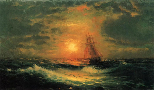 Sunset at Sea,Ivan Ayvazovsky,1817-1900