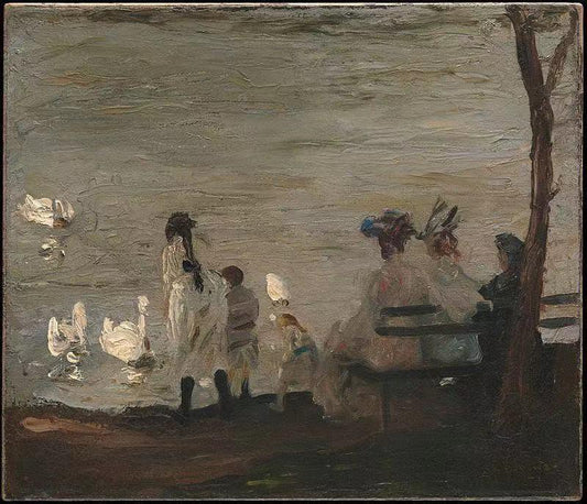 Swans in Central Park , George Bellows