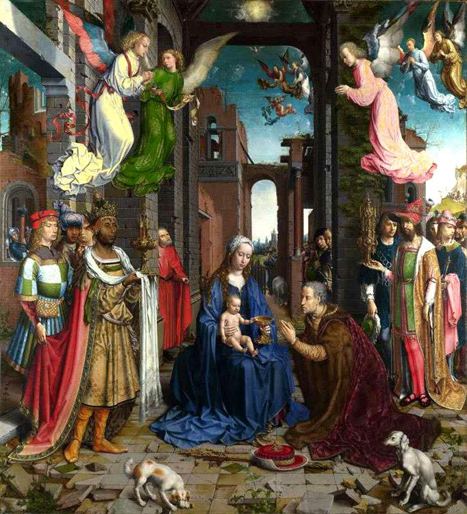 THe Adoration of the Kings,Jan Gossaert Mabuse,50x45cm