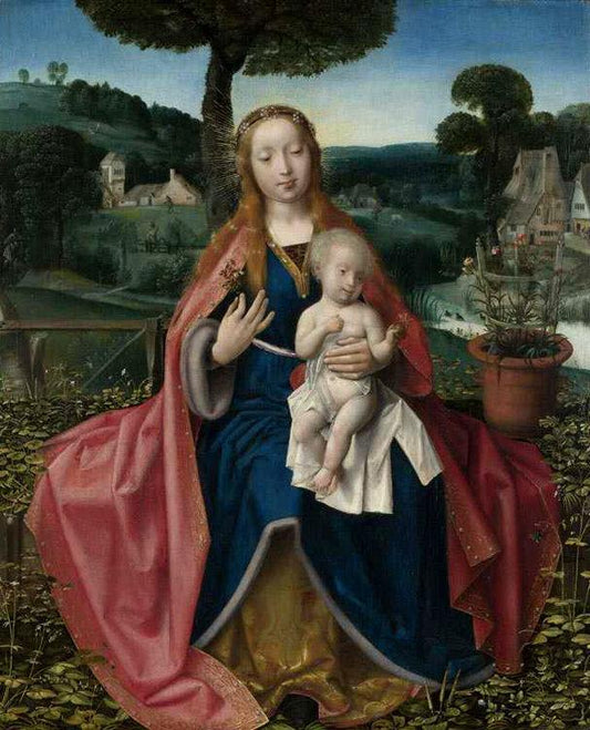 THe Virgin and Child in a Landscape,Jan provoost,60.2x49.5cm