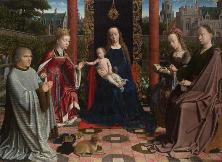 THe Virgin and Child with Saints and Donor,Gerard David,50x36cm