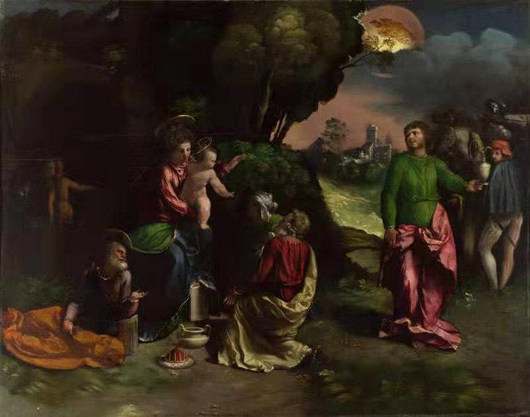 The Adoration of the Kings,Dosso Dossi,50x40cm