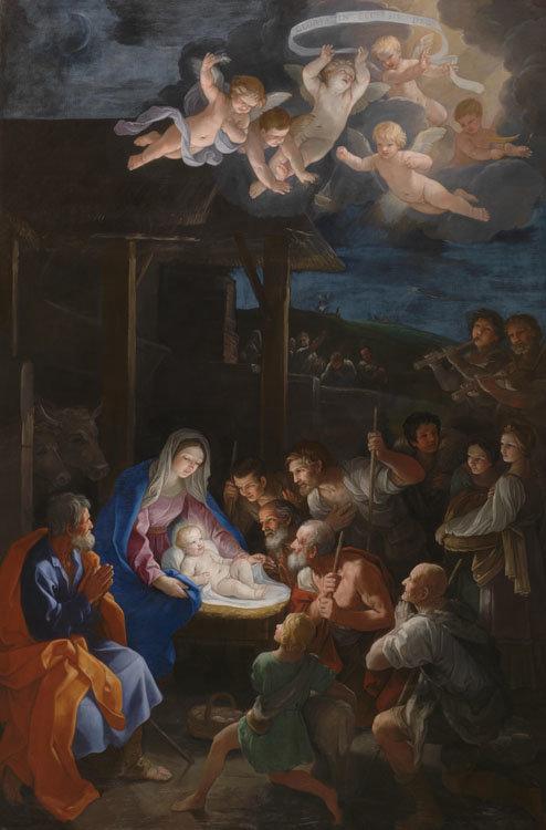 The Adoration of the Shepherds,Guido Reni,60x40cm