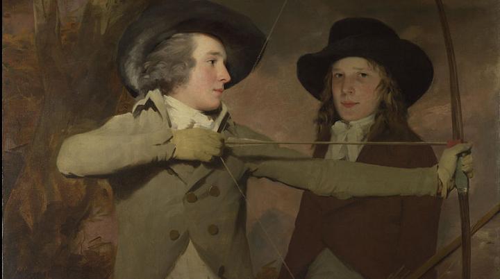 The Archers by Sir Henry Raeburn illustrates Robert Ferguson with his brother Ronald ,Self-portrait