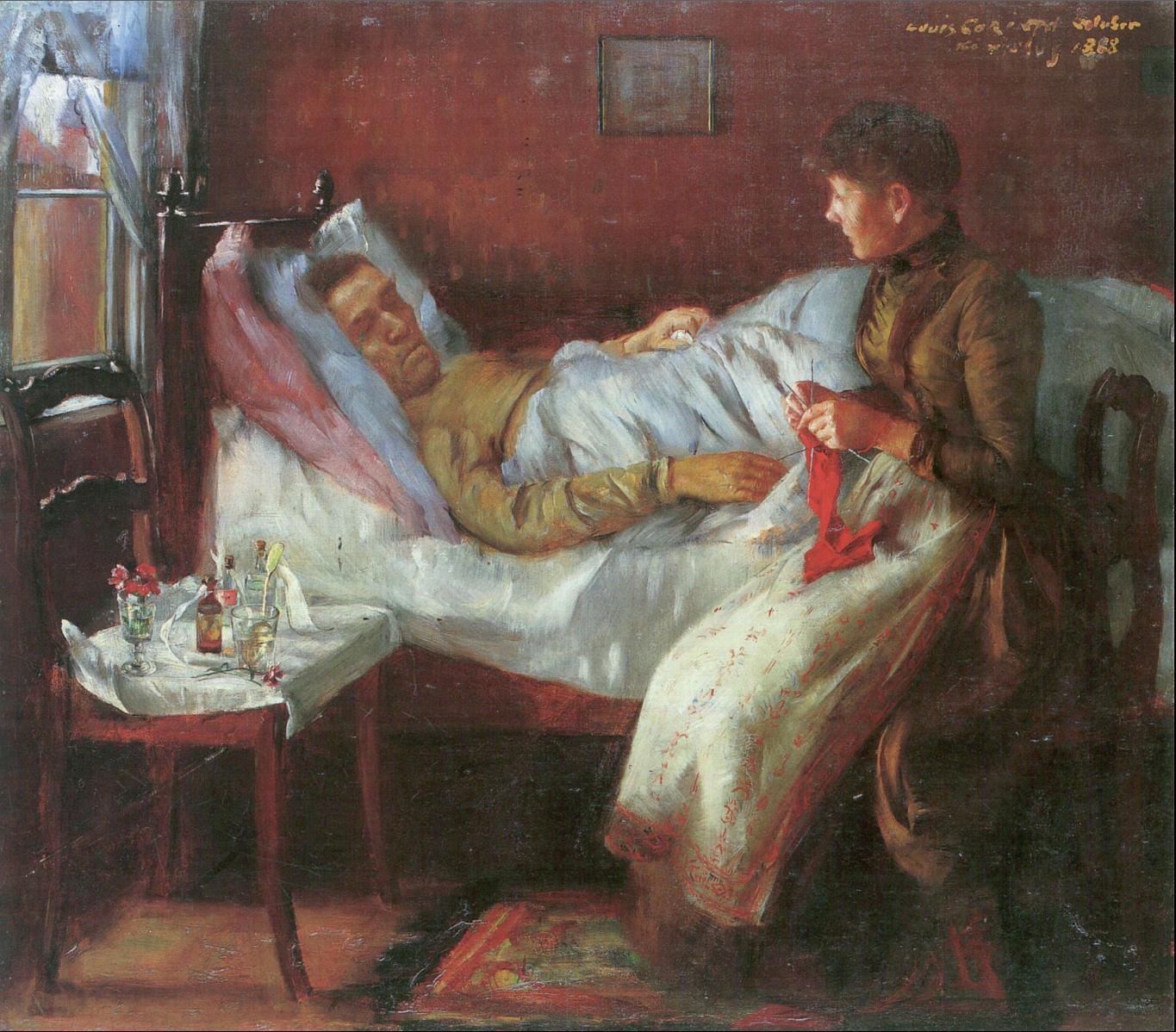 The Artist's Father in his Sickbed (1888), Lovis Corinth