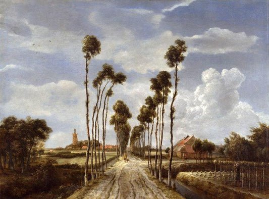 The Avenue at Middelharnis,Meindert Hobbema,50x37cm