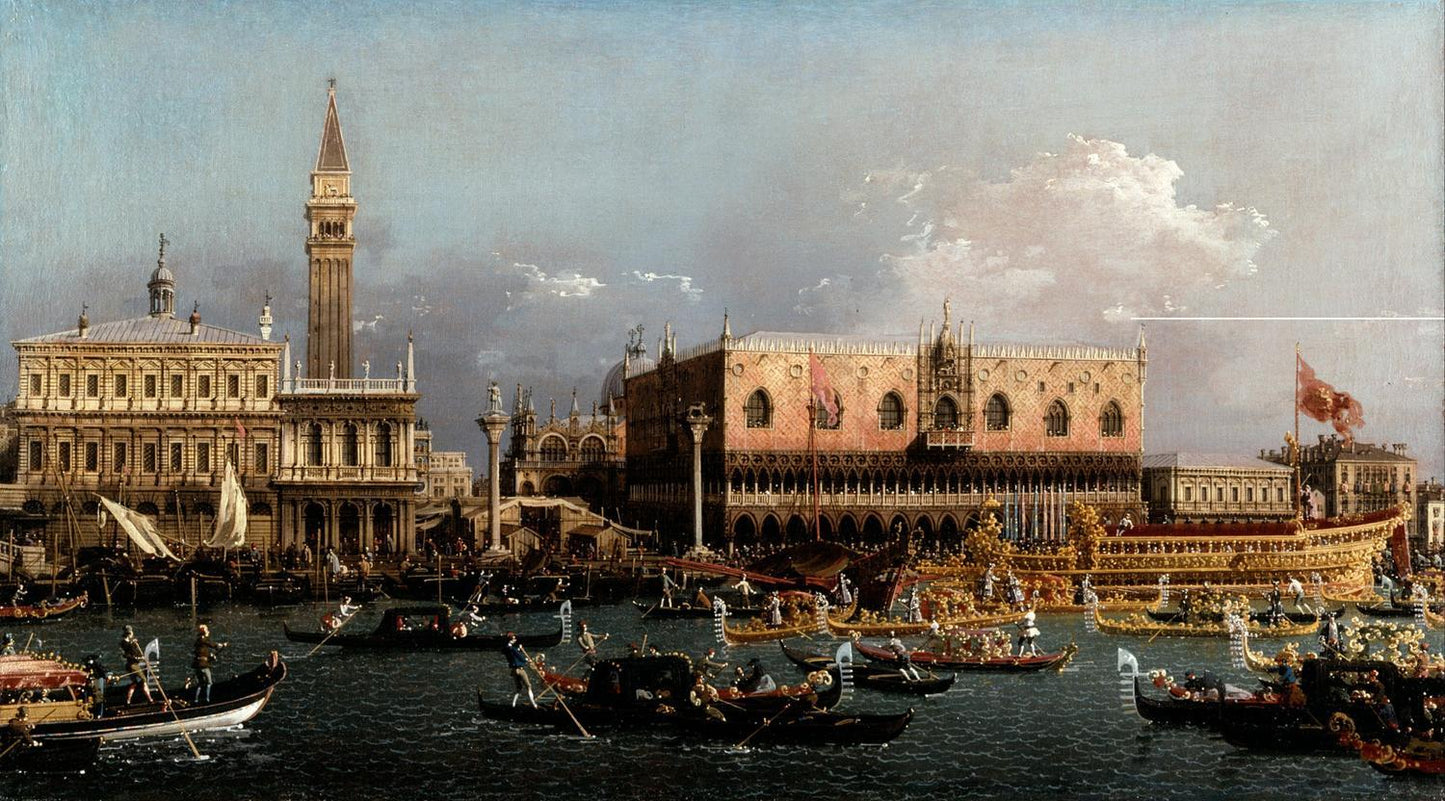 The Bucintoro at the Molo on Ascension Day, Canaletto