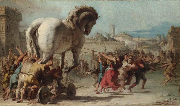 The Building of the Trojan,Giovanni Domenico Tiepolo,60x35cm