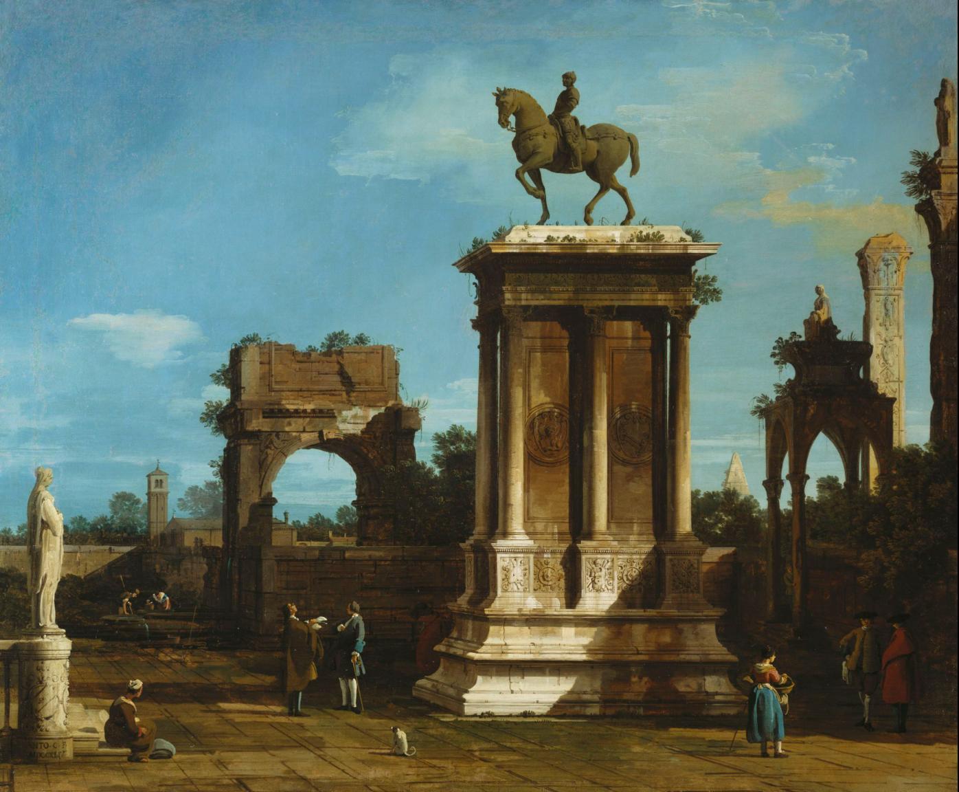 The Colleoni Monument in a Caprice Setting, Canaletto