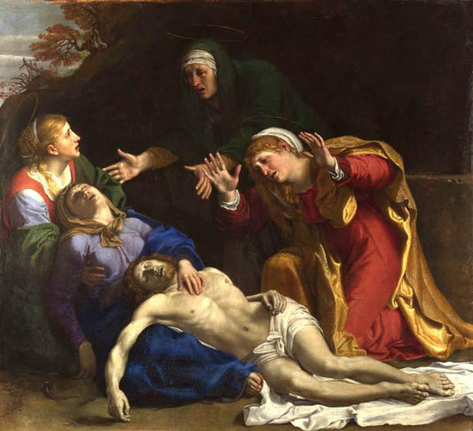 The Dead Christ Mourned,Annibale Carracci,50x46cm