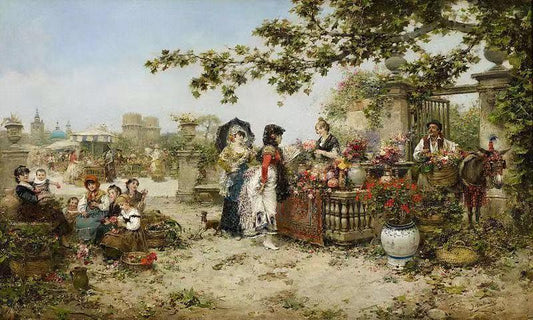 The Flower Market , José Benlliure y Gil