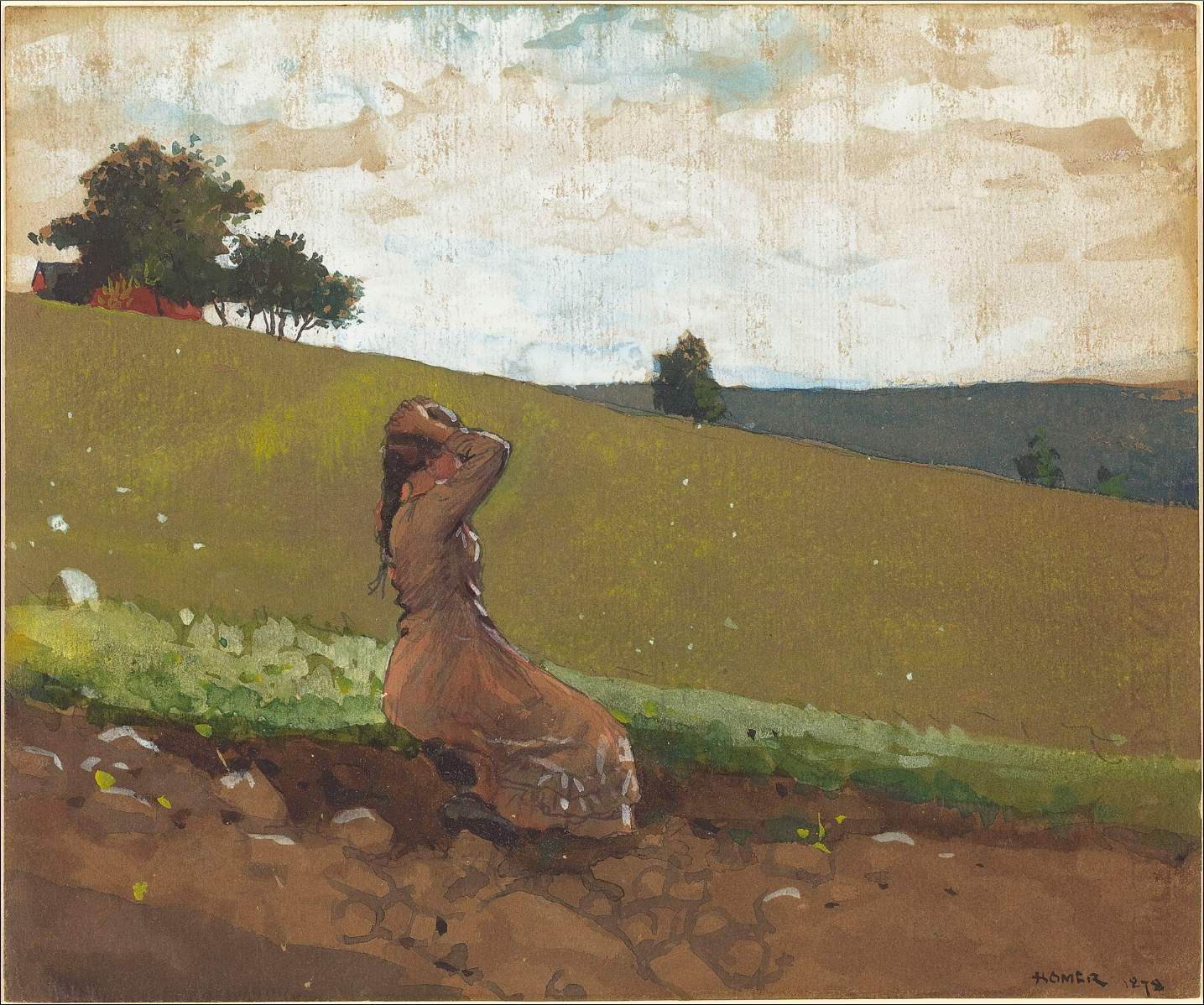 The Green Hill, 1878, Winslow Homer