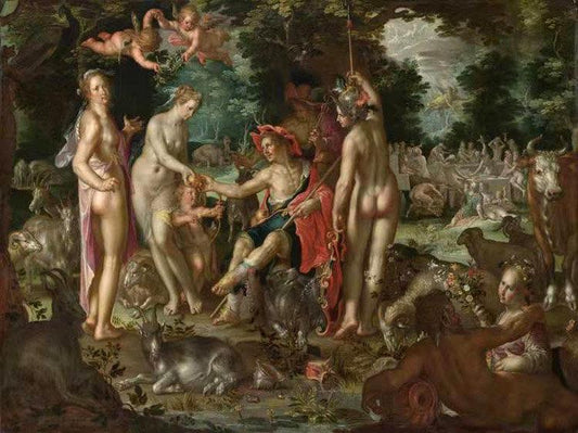 The Judgement of Paris,Joachim Wtewael,50x37cm