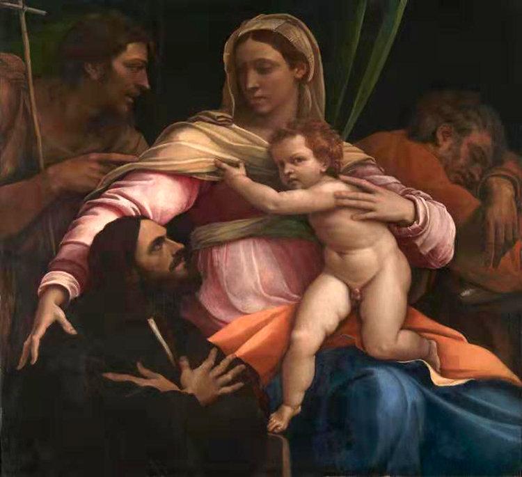 The Madonna and Child with Saints,Sebastiano del Piombo,50x46cm