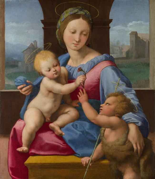 The Madonna and Child with teh Infant,Raphael,38.7x32.7cm