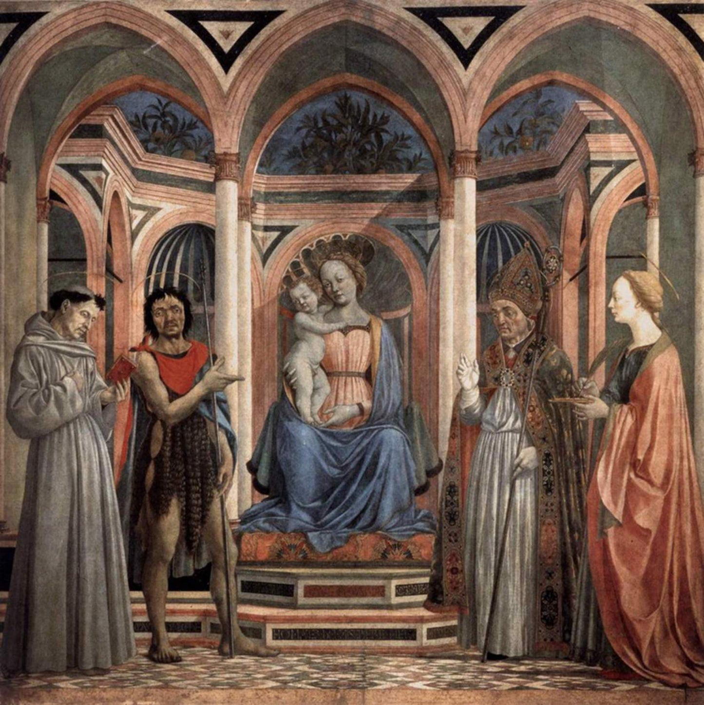 The Madonna with Child and Saints,DOMENICO VENEZIANO,50x50cm