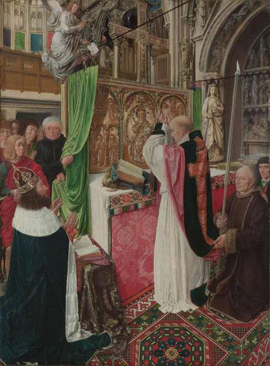 The Mass of Saint Giles,MASTER of Saint Gilles,50x37cm