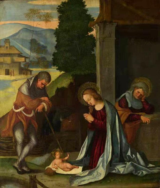 The Nativity,Lodovico Mazzolino,39.4x34.3cm