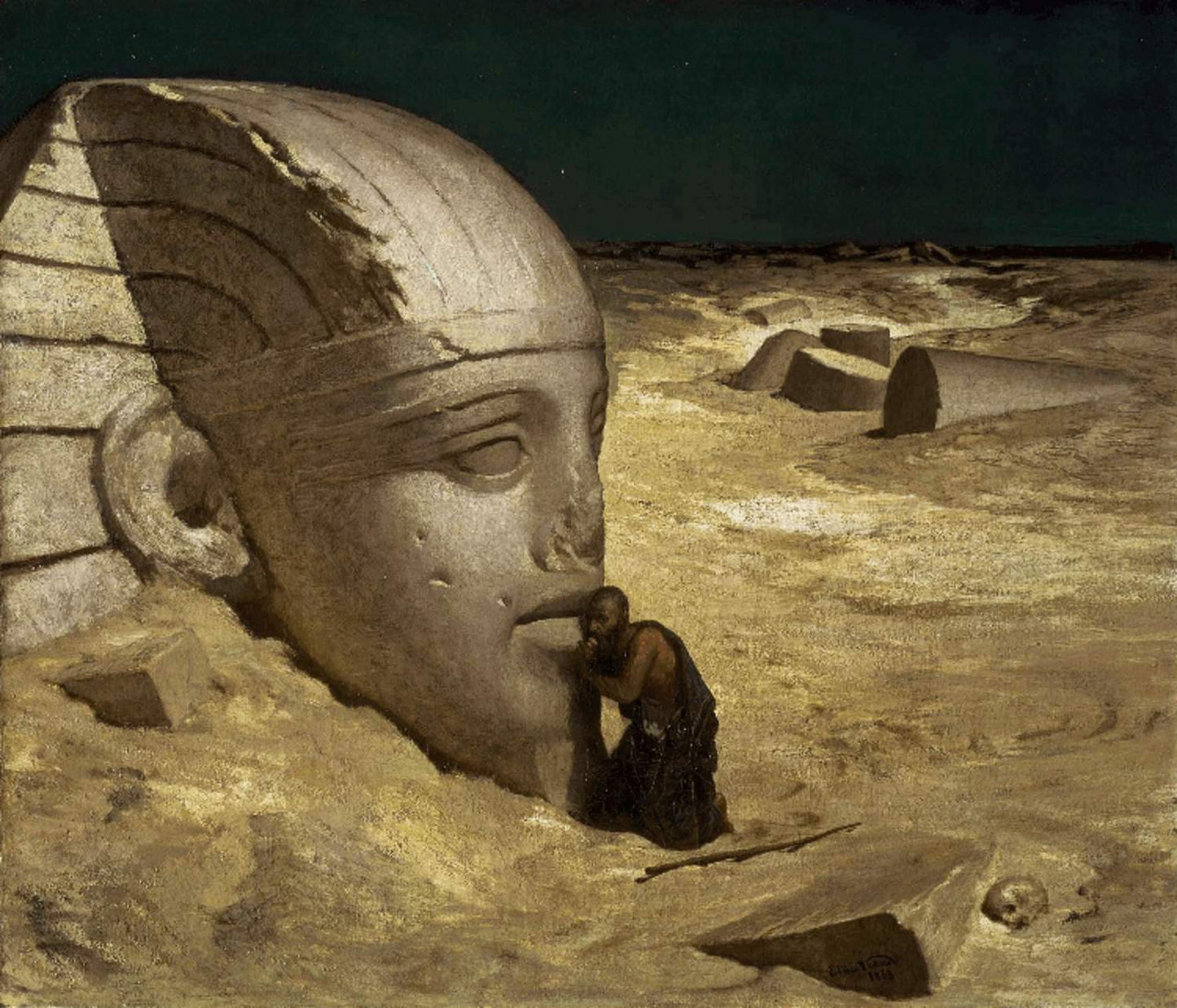 The Questioner of the Sphinx,Elihu Vedder,50x43cm