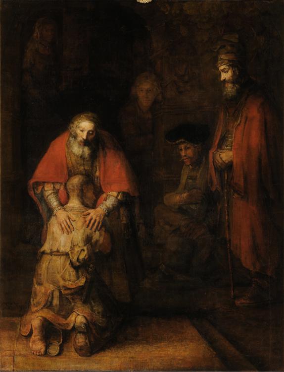 The Return of the Prodigal Son,Rembrandt,50x38cm