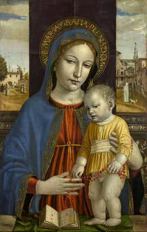 The Virgin and Child,Bergognone,60x38cm