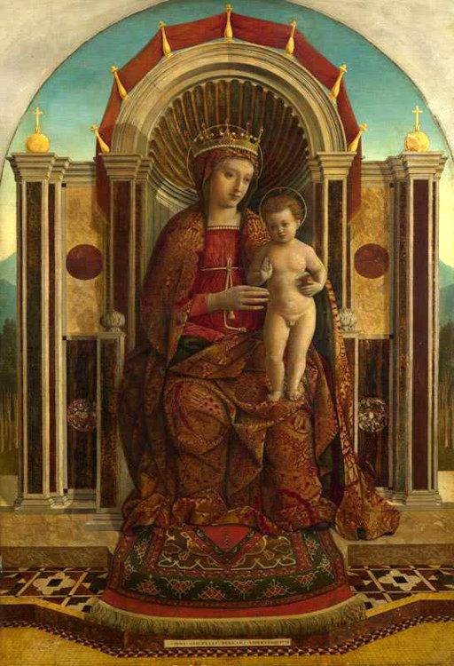 The Virgin and Child Enthroned,Gentile Bellini,60x40cm