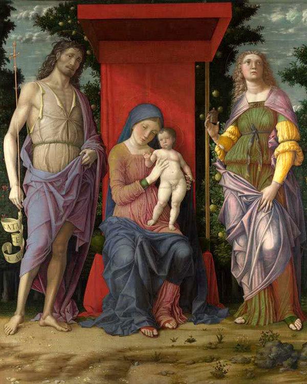 The Virgin and Child with the Magadalen,Andrea Mantegna,50x40cm