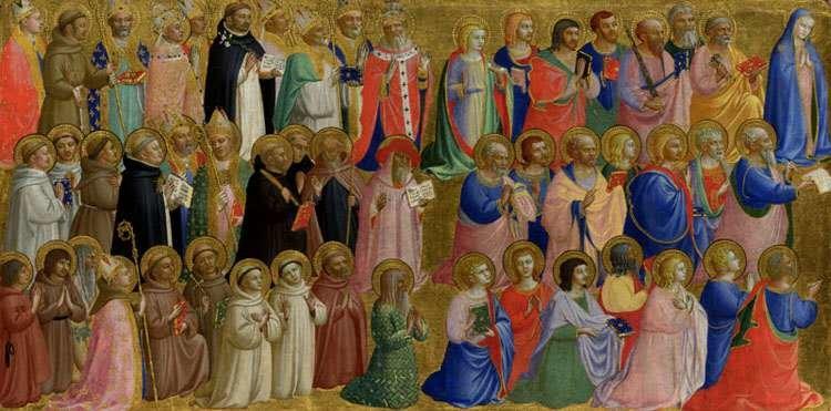 The Virgin mary with the Apostles and,Fra Angelico,32x63.5cm