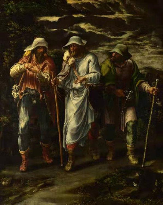 The Walk to Emmaus,Lelio Orsi,50x40cm