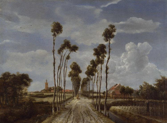 The avenue in Middelharnis,Meyndert Hobbema,50x37cm