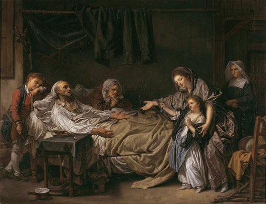 The benefactress,Jean Baptiste Greuze,50x38cm