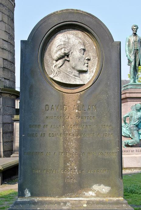 The headstone on David Allan´s grave in Edinburgh, David Allan