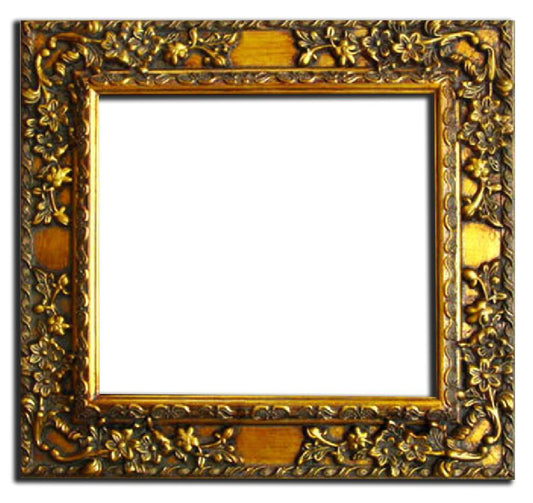 Träram i guld, innermått50x50 cm
