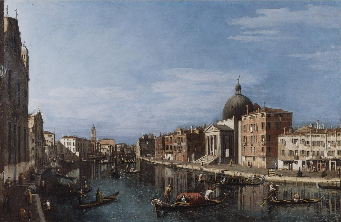 Venice the Grand Canal with San Simeone Piccolo, Canaletto