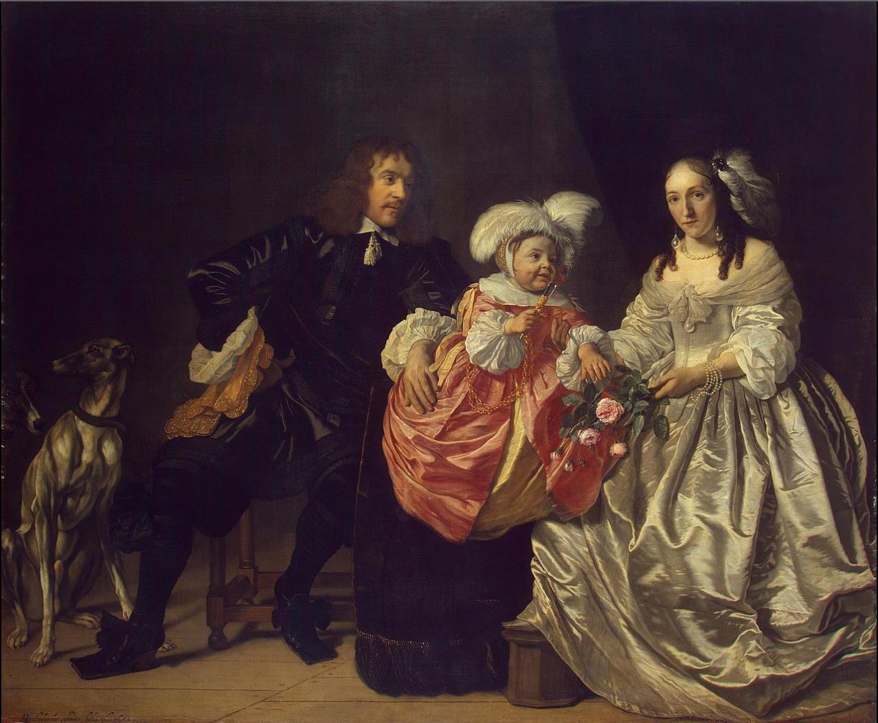 Venne and Carpentier with child, Bartholomeus van der Helst