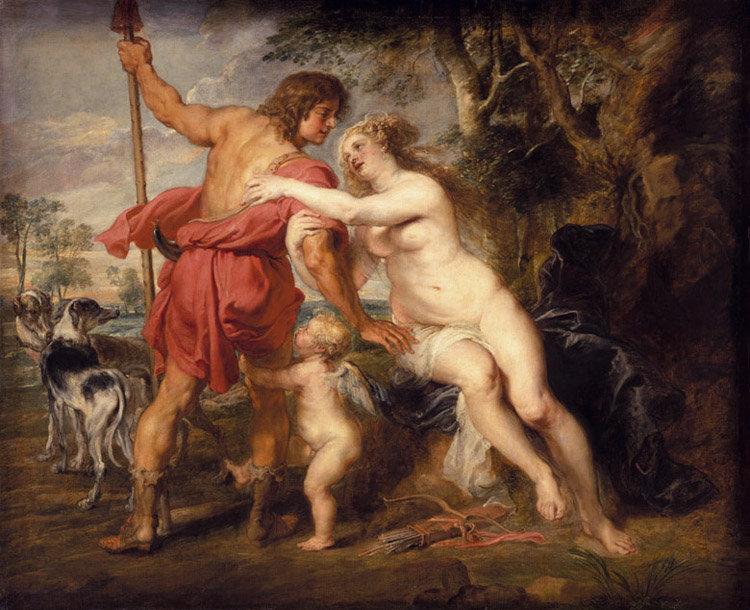 Venus and Adonis,Peter Paul Rubens,50x40cm