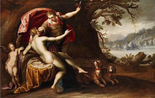 Venus and Adonis with hounds,HANS VON AACHEN