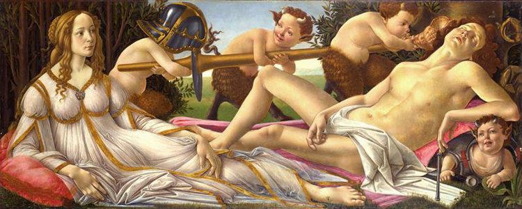 Venus and Mars,Sandro Botticelli,80x32cm