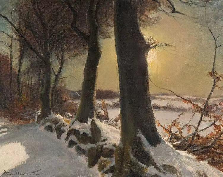 Vinterlandskab ved Vejle,Hans Agersnap