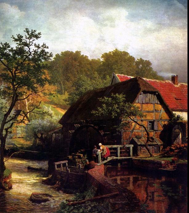 Watermill in Westphalia  Andreas Achenbach