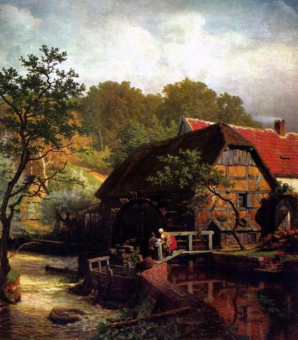 Watermill in Westphalia  Andreas Achenbach
