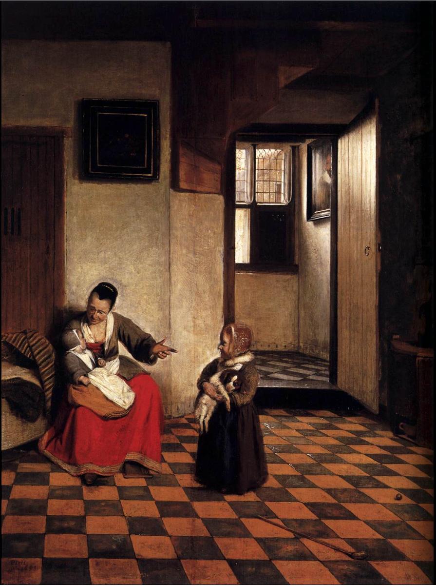 Woman with a baby on her lap, 1658, Pieter de Hooch