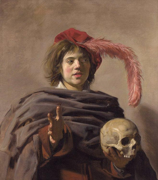 Young Man Holding a Skull,Frans Hals,50x44cm