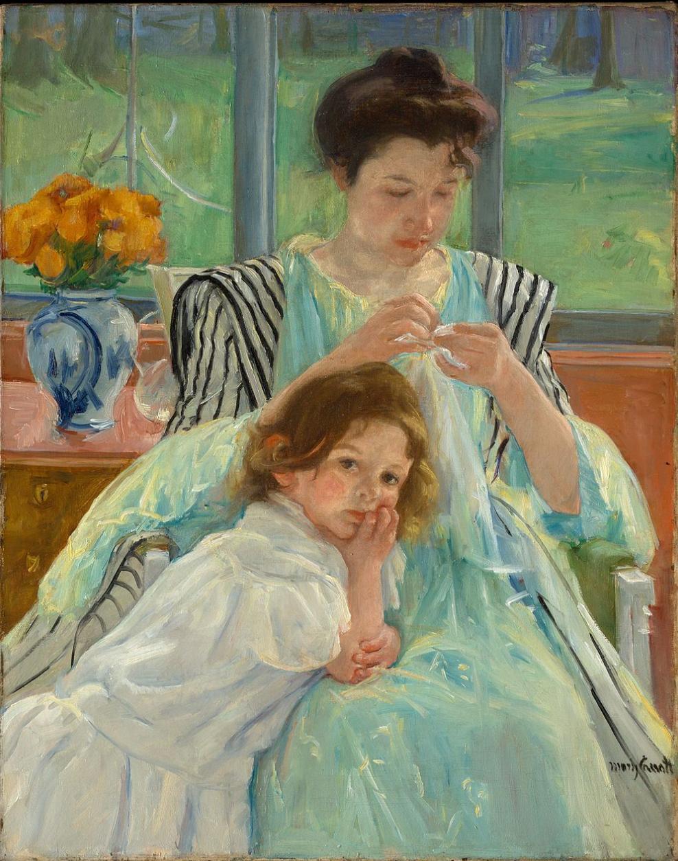 Young Mother Sewing(1900), Mary Cassatt